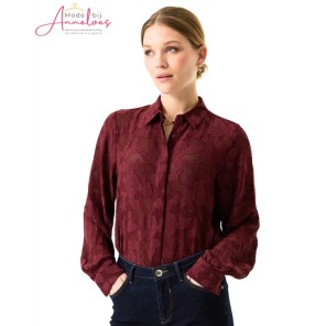 Garcia Blouse V260231-4081 Rosewood Bloemmotief